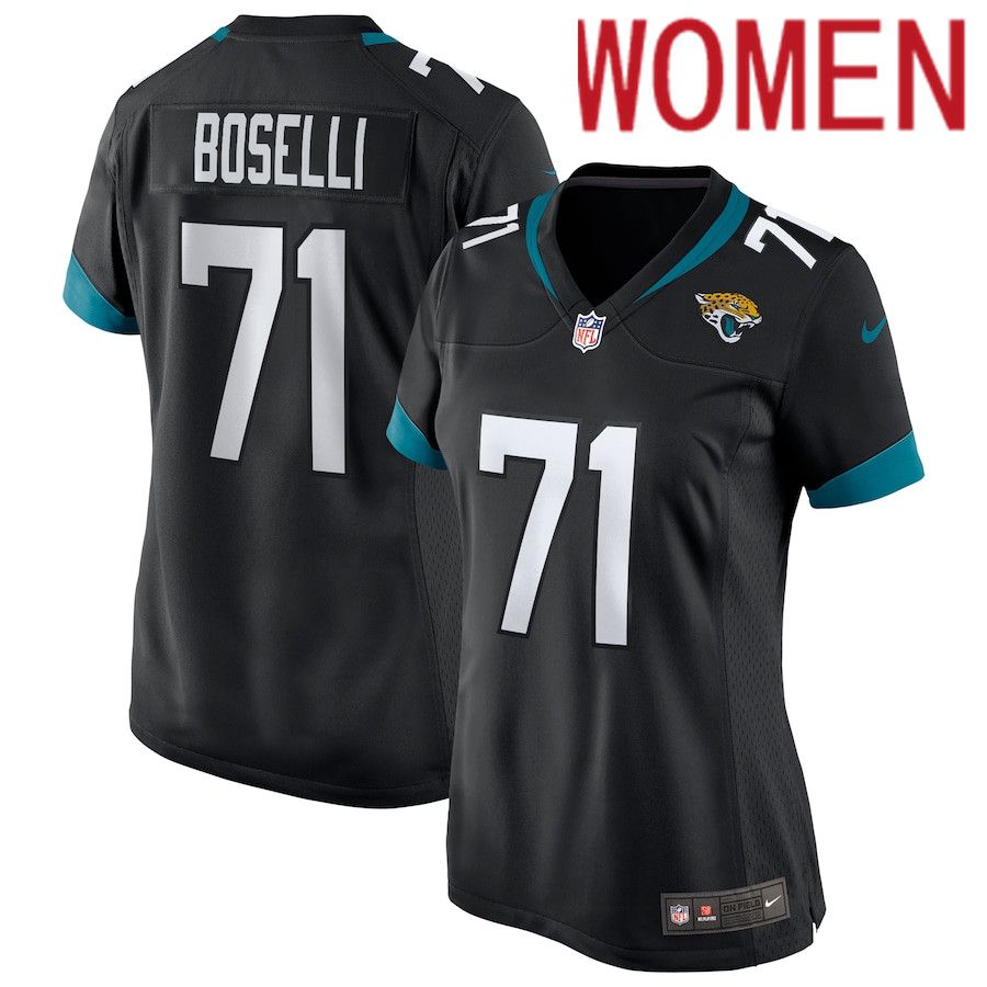 Women Jacksonville Jaguars #71 Tony Boselli Nike Black Game Retired Player NFL Jersey->women nfl jersey->Women Jersey